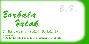 borbala halak business card